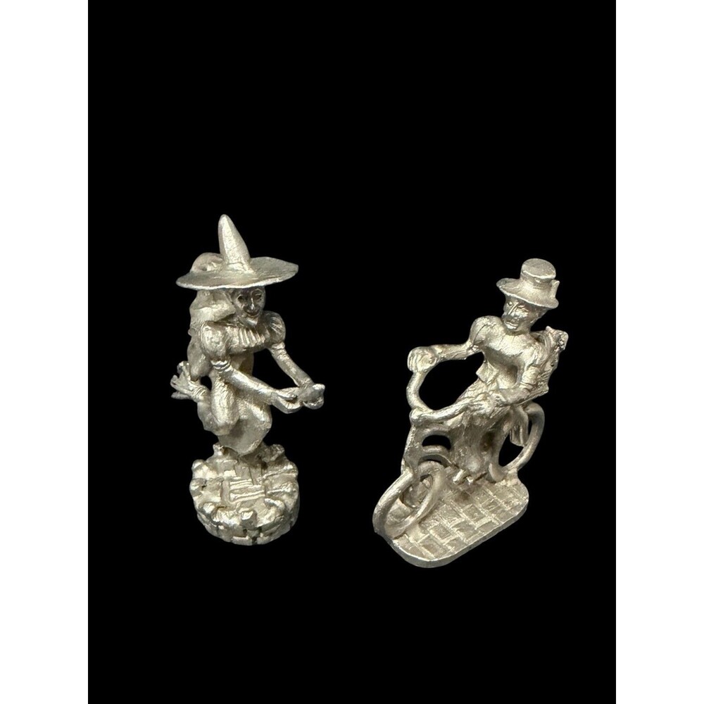 Lot Of 2 Comstock Pewter Figurines Wizard Of Oz Miss Gulch + Wicked Witch 1998